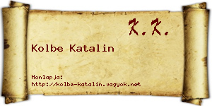 Kolbe Katalin névjegykártya